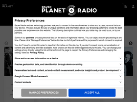 'planetradio.co.uk' screenshot