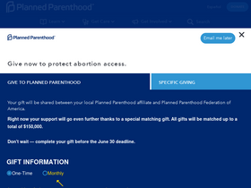 'plannedparenthood.org' screenshot