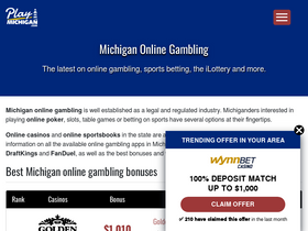 'playmichigan.com' screenshot