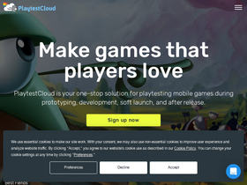 'playtestcloud.com' screenshot