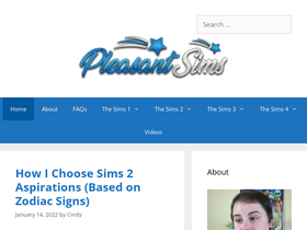 'pleasantsims.com' screenshot