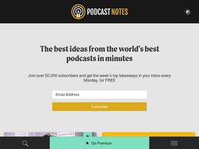 'podcastnotes.org' screenshot