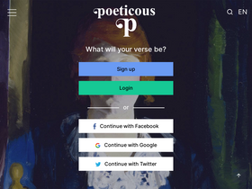 'poeticous.com' screenshot