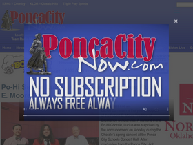 'poncacitynow.com' screenshot