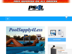 'poolsupply4less.com' screenshot