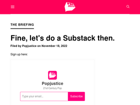 'popjustice.com' screenshot