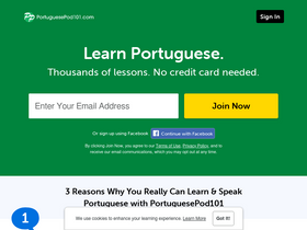 'portuguesepod101.com' screenshot