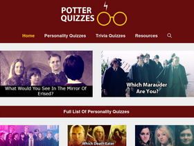 'potterquizzes.com' screenshot