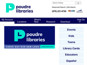 'poudrelibraries.org' screenshot