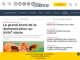 'pourlascience.fr' screenshot