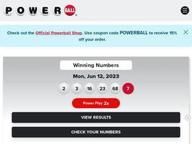 'powerball.com' screenshot