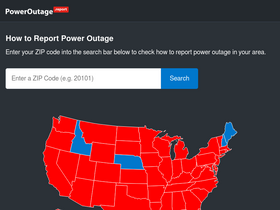 'poweroutage.report' screenshot