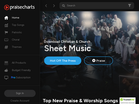 'praisecharts.com' screenshot