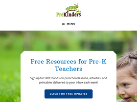 'prekinders.com' screenshot