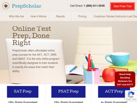 'prepscholar.com' screenshot