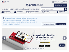 'prestomusic.com' screenshot