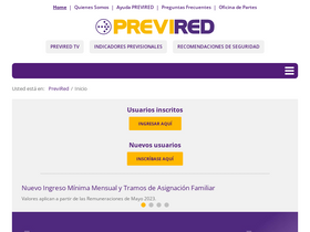 'previred.com' screenshot