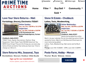 'primetimeauctions.com' screenshot