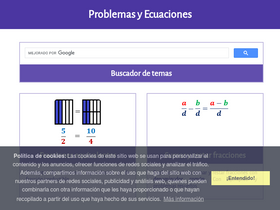 'problemasyecuaciones.com' screenshot