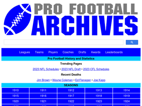'profootballarchives.com' screenshot