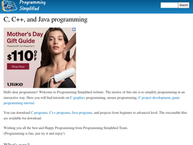 'programmingsimplified.com' screenshot