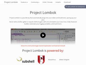 'projectlombok.org' screenshot