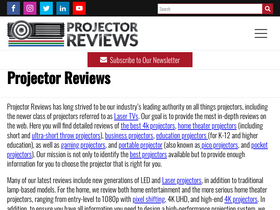 'projectorreviews.com' screenshot