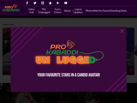 'prokabaddi.com' screenshot