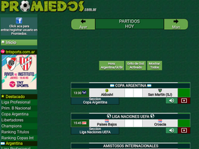 'promiedos.com.ar' screenshot
