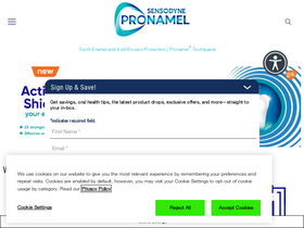 'pronamel.us' screenshot