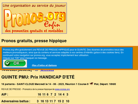 'pronos.org' screenshot