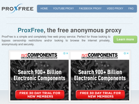 'proxfree.com' screenshot