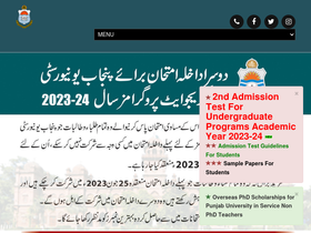 'pu.edu.pk' screenshot