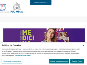 'pucminas.br' screenshot