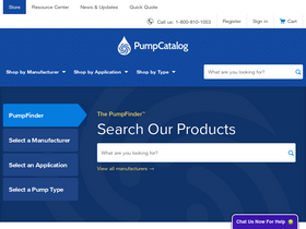 'pumpcatalog.com' screenshot