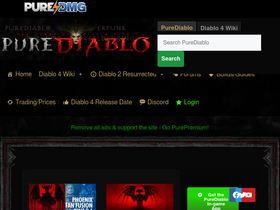 'purediablo.com' screenshot