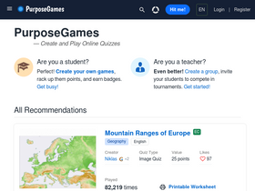 'purposegames.com' screenshot