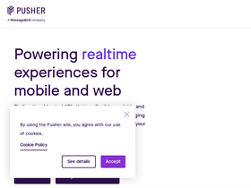'pusher.com' screenshot
