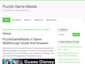 'puzzlegamemaster.com' screenshot