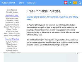 'puzzles-to-print.com' screenshot