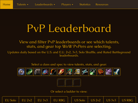 'pvpleaderboard.com' screenshot
