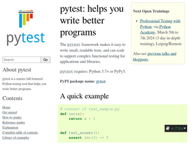 'pytest.org' screenshot