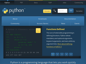 'python.org' screenshot