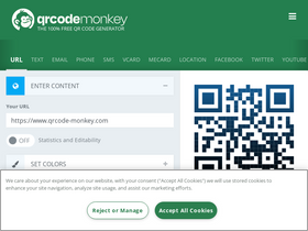 'qrcode-monkey.com' screenshot