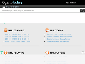 'quanthockey.com' screenshot