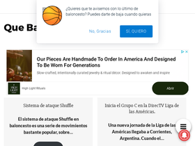 'quebaloncesto.com' screenshot