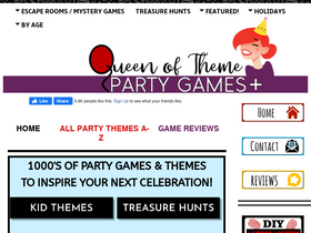'queen-of-theme-party-games.com' screenshot