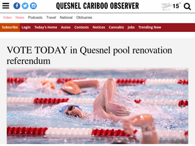 'quesnelobserver.com' screenshot