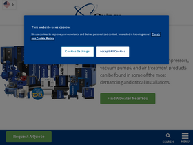 'quincycompressor.com' screenshot