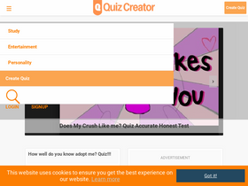 'quizzcreator.com' screenshot